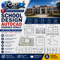 School Design AutoCAD Library  Plans, Elevations & Sections