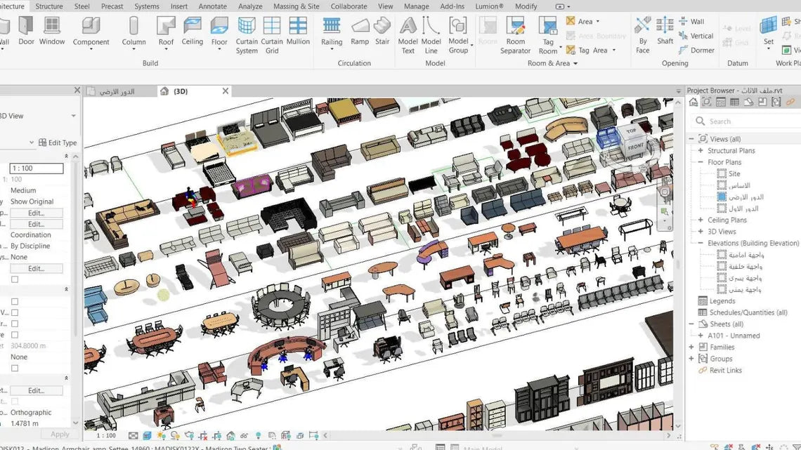Massive Revit Furniture Library – 600MB BIM Families Collection 2025 version