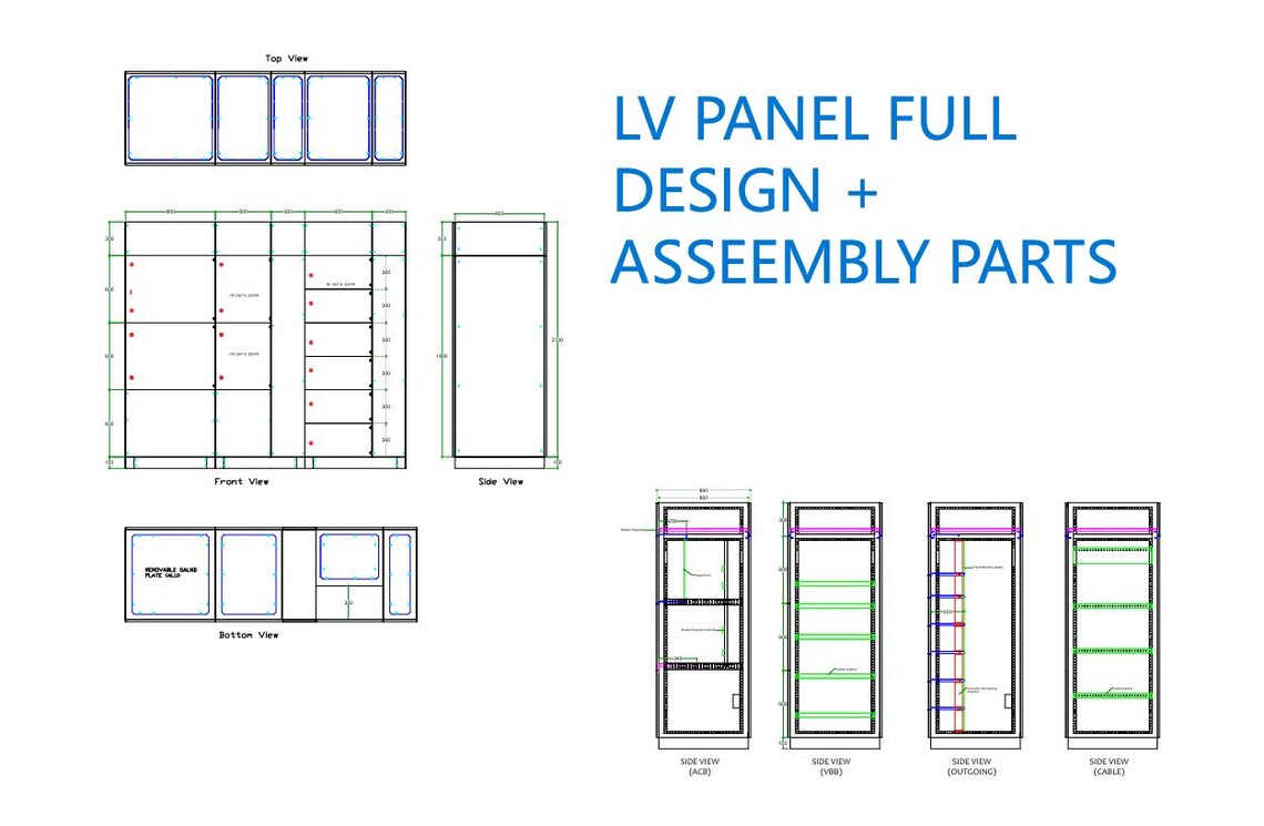 LV Electrical Panel AutoCAD Drawing – Complete Layout – Editable DWG – Low Voltage Panel Design – Engineering CAD File