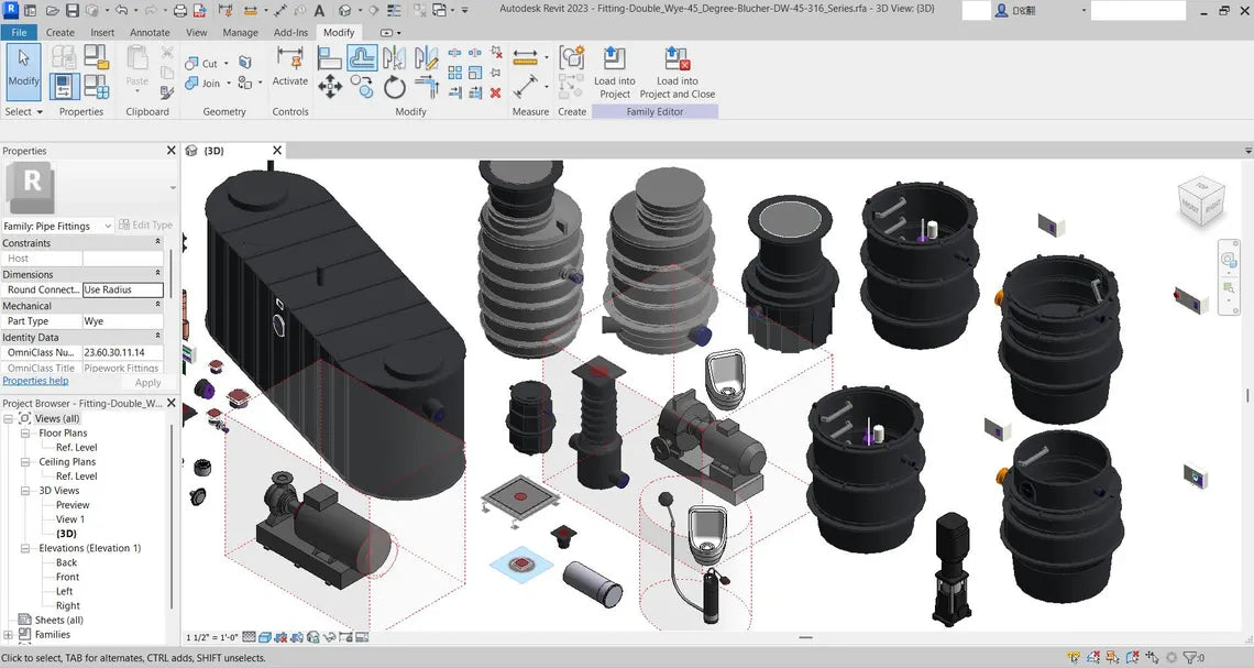Massive Plumbing Revit Library-1500MB Families collection  Sanitary & Water Supply Families  Pipes, Fixtures, Valves, Pumps