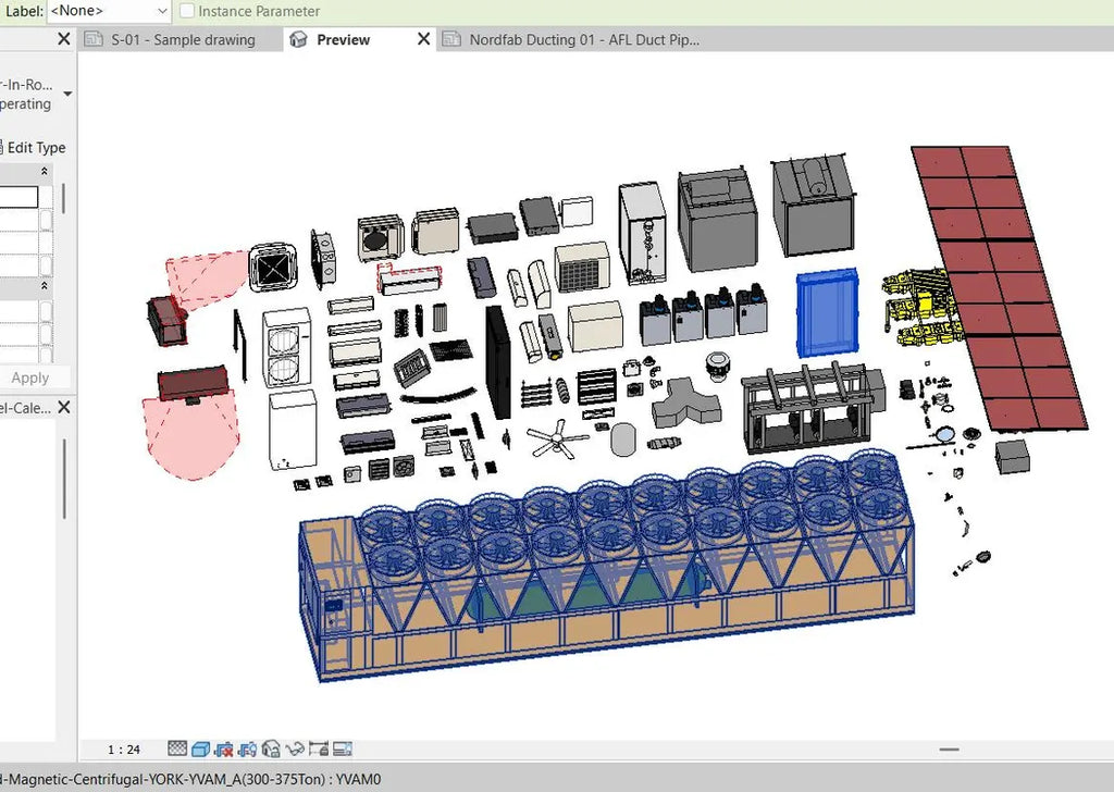 Revit HVAC Library - 1000MB Families collection  Air Conditioning & Ventilation Families  Ducts, Diffusers, Ahu, FCU