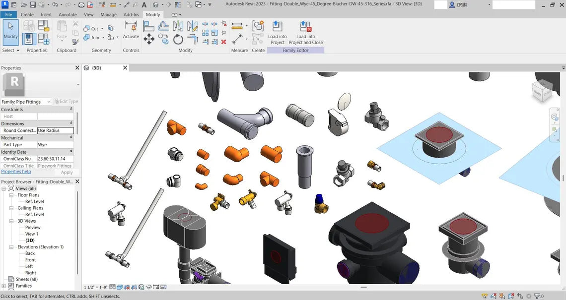Massive Plumbing Revit Library-1500MB Families collection  Sanitary & Water Supply Families  Pipes, Fixtures, Valves, Pumps