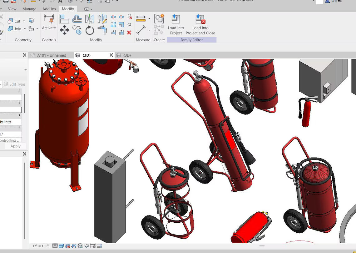 Firefighting Fire Alarm Revit BIM Library  Sprinklers, Hydrants, Detectors (Download)