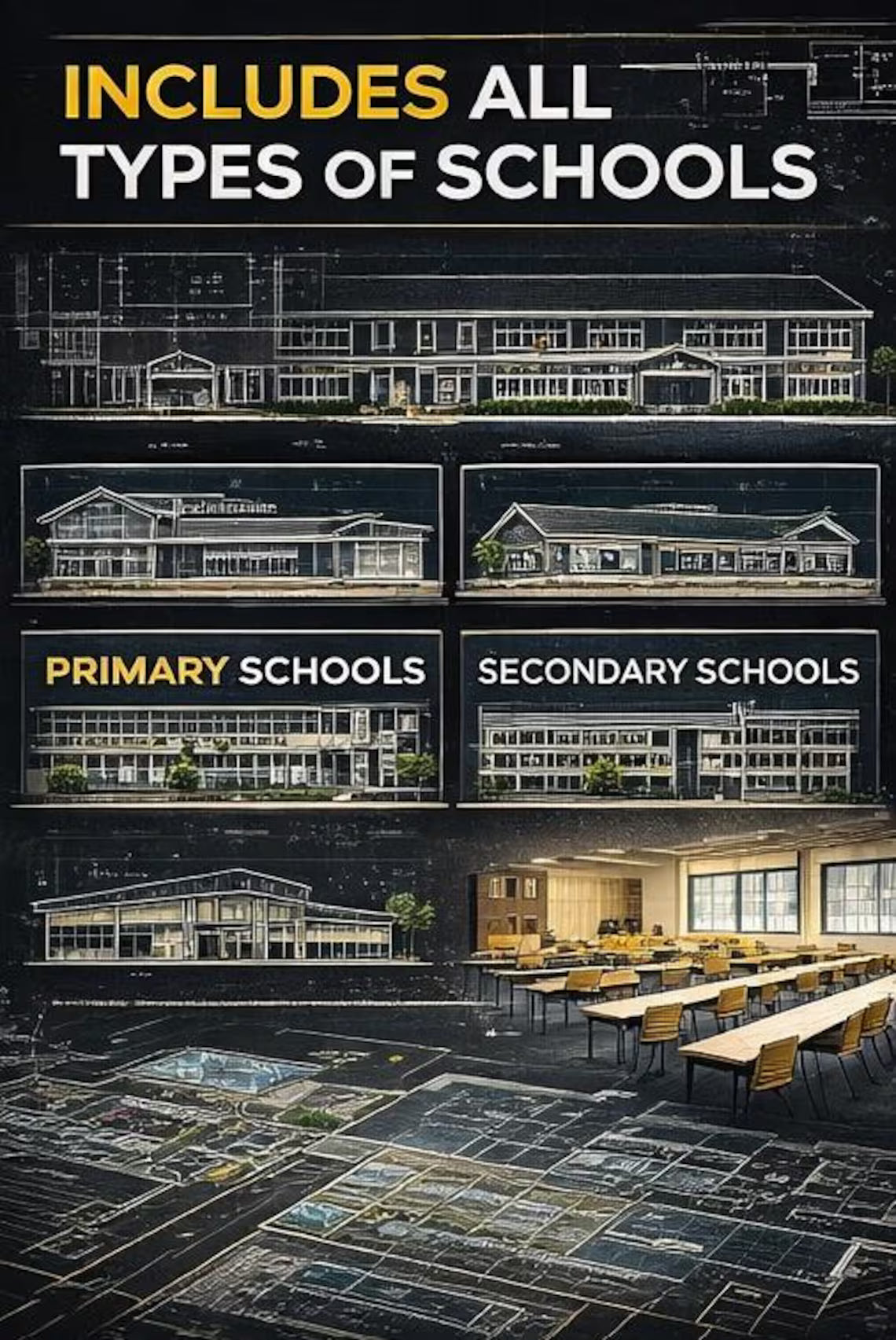 School Design AutoCAD Library  Plans, Elevations & Sections