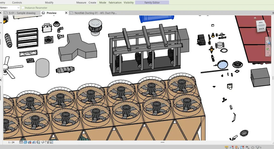 Revit HVAC Library - 1000MB Families collection  Air Conditioning & Ventilation Families  Ducts, Diffusers, Ahu, FCU