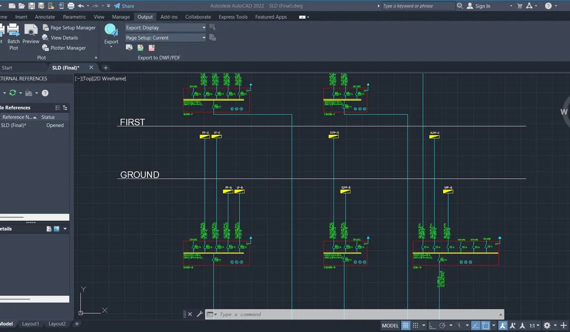 Electrical SLD AutoCAD Drawing – Single Line Diagram DWG | Power Distribution Plan