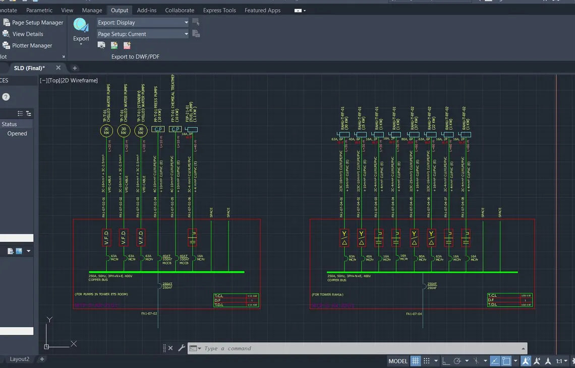 Electrical SLD AutoCAD Drawing – Single Line Diagram DWG | Power Distribution Plan