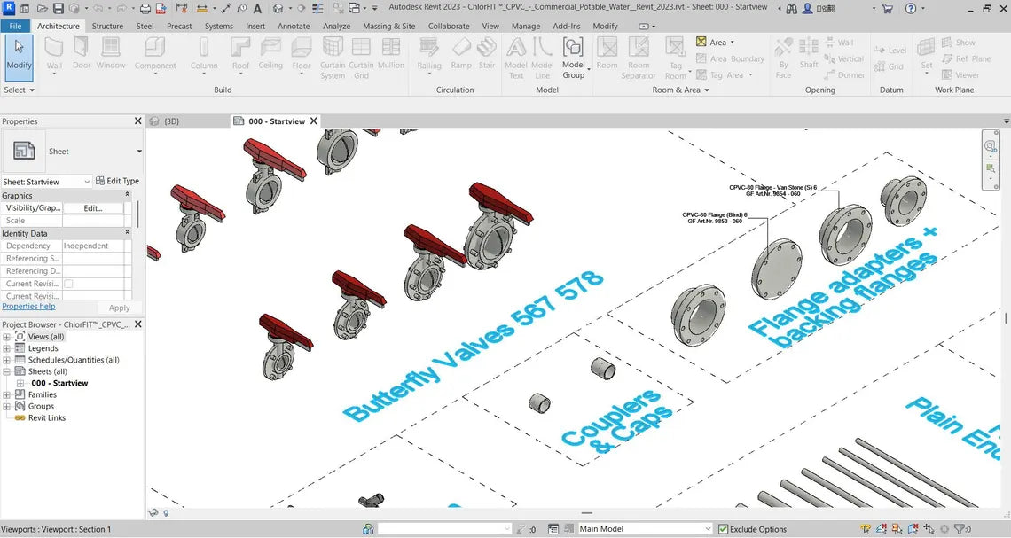 Massive Plumbing Revit Library-1500MB Families collection  Sanitary & Water Supply Families  Pipes, Fixtures, Valves, Pumps