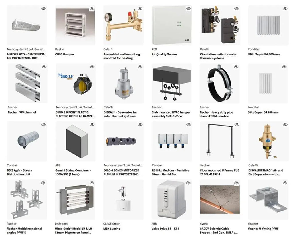Revit HVAC Library - 1000MB Families collection  Air Conditioning & Ventilation Families  Ducts, Diffusers, Ahu, FCU