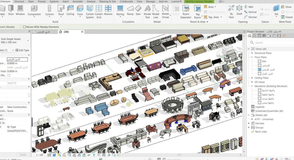 Massive Revit Furniture Library – 600MB BIM Families Collection 2025 version