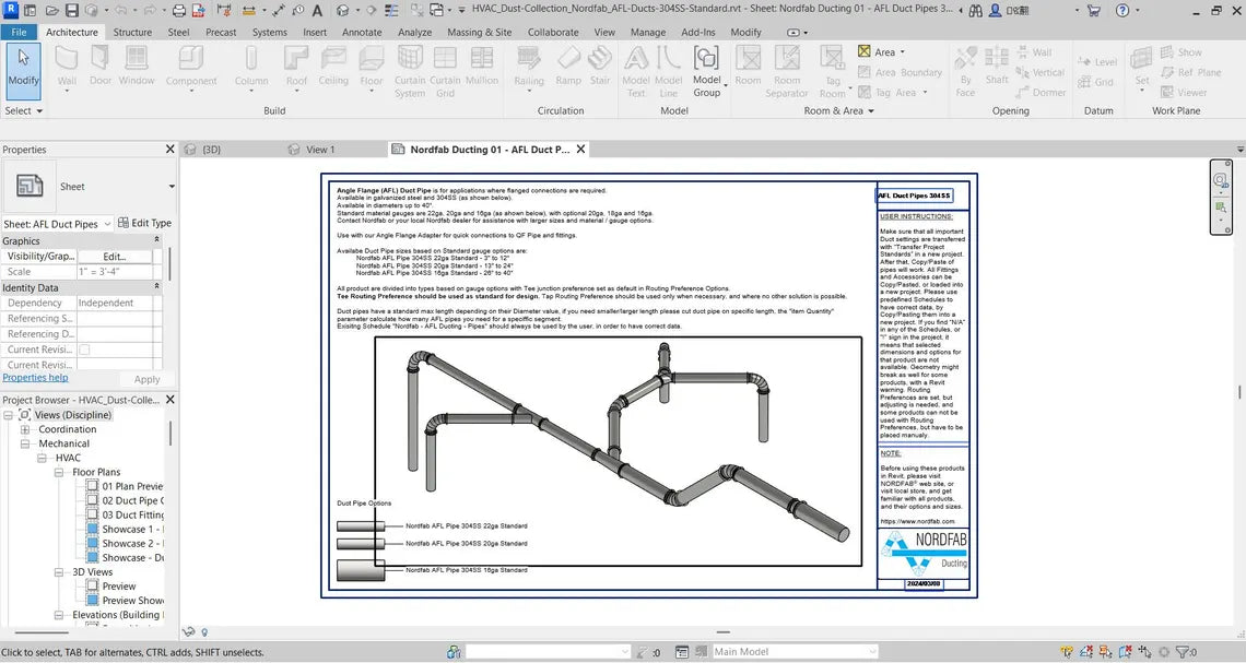Revit HVAC Library - 1000MB Families collection  Air Conditioning & Ventilation Families  Ducts, Diffusers, Ahu, FCU