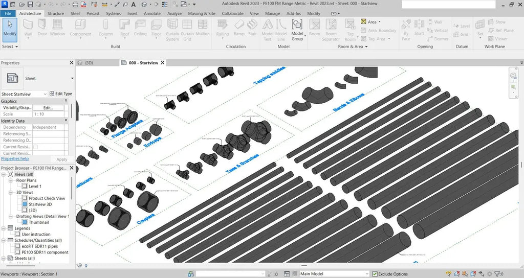 Massive Plumbing Revit Library-1500MB Families collection  Sanitary & Water Supply Families  Pipes, Fixtures, Valves, Pumps