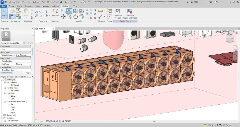 Revit HVAC Library - 1000MB Families collection  Air Conditioning & Ventilation Families  Ducts, Diffusers, Ahu, FCU