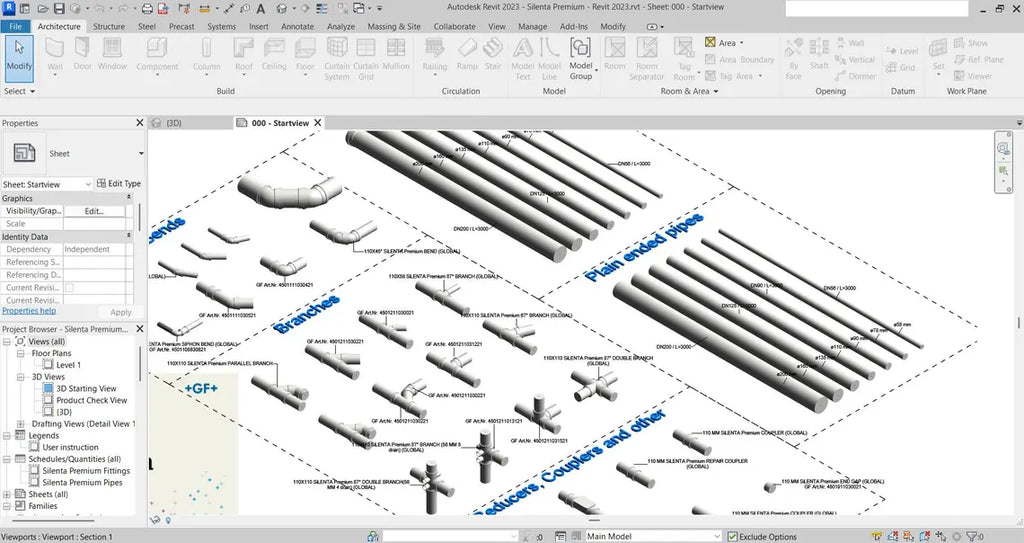 Massive Plumbing Revit Library-1500MB Families collection  Sanitary & Water Supply Families  Pipes, Fixtures, Valves, Pumps