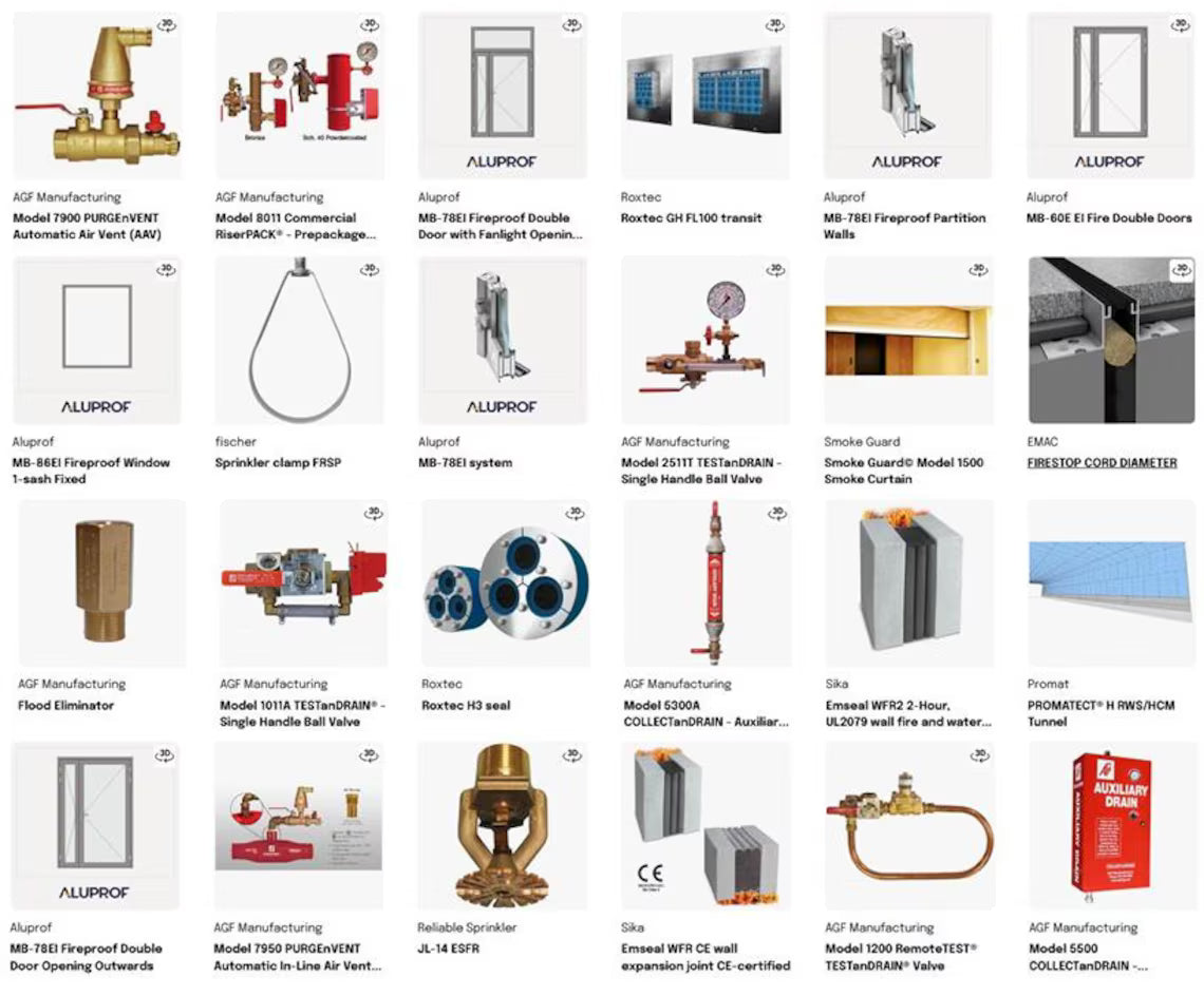Firefighting Fire Alarm Revit BIM Library  Sprinklers, Hydrants, Detectors (Download)