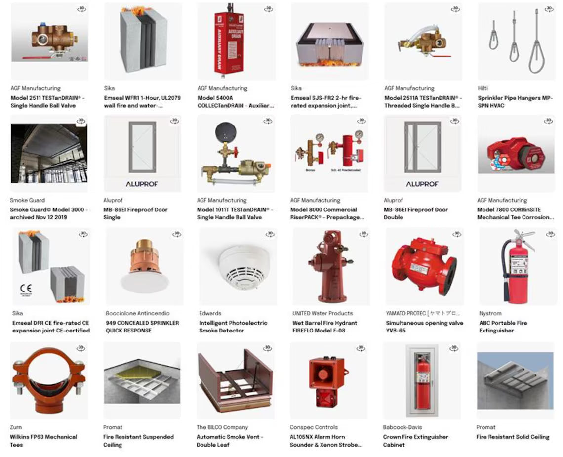 Firefighting Fire Alarm Revit BIM Library  Sprinklers, Hydrants, Detectors (Download)