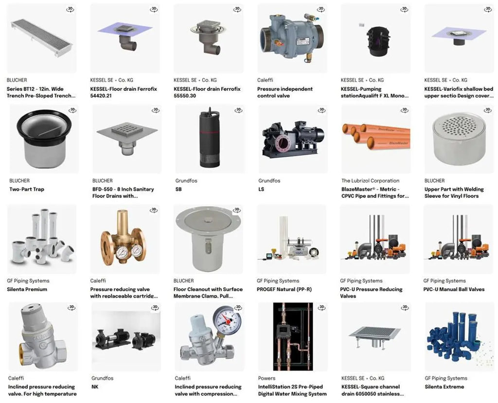 Massive Plumbing Revit Library-1500MB Families collection  Sanitary & Water Supply Families  Pipes, Fixtures, Valves, Pumps