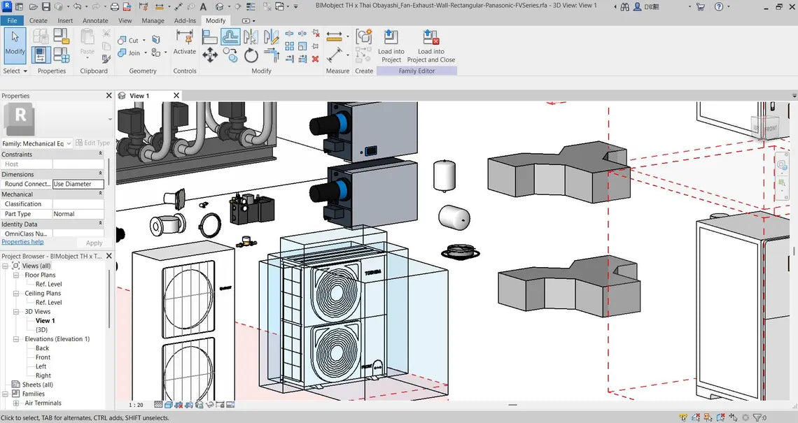 Revit HVAC Library - 1000MB Families collection  Air Conditioning & Ventilation Families  Ducts, Diffusers, Ahu, FCU