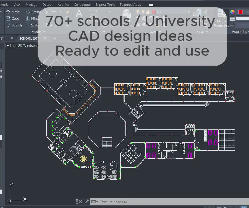 School Design AutoCAD Library  Plans, Elevations & Sections